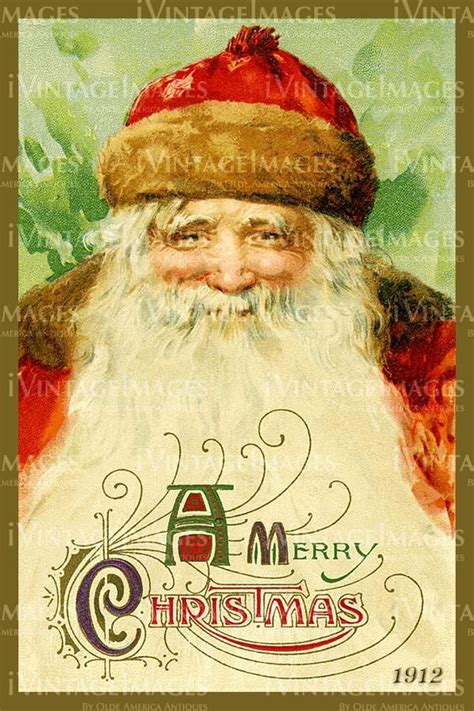 Santa Postcard 1912 12 Vintage Christmas Cards Christmas Images