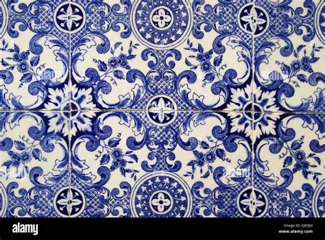 Traditional Portuguese Tile Blue Stock Photo Alamy