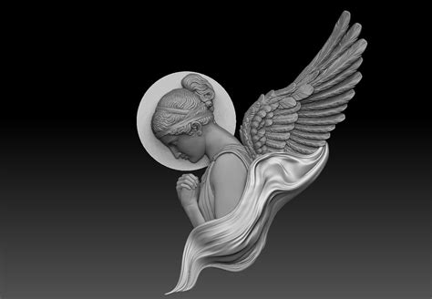 Classical Angel Tattoo Style Bas Relief 3d Print Cnc 3d Model 3d Printable Cgtrader