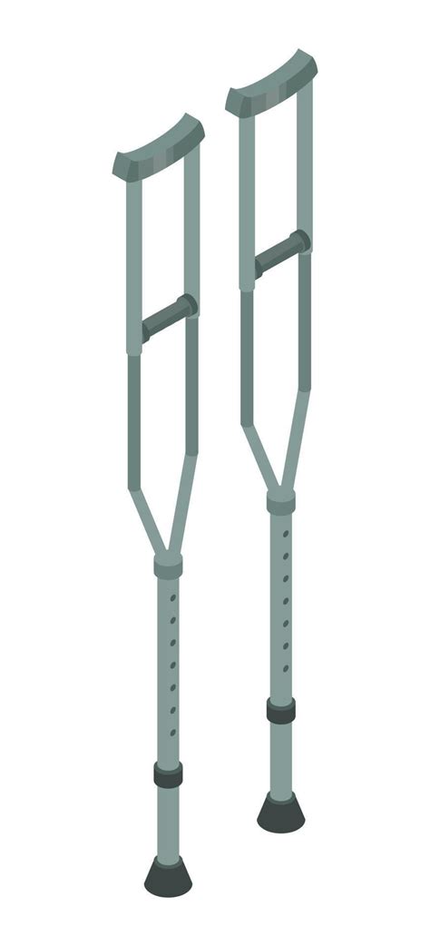 Metal Crutches Icon Isometric Style 15199308 Vector Art At Vecteezy