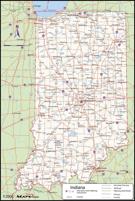 Printable Indiana Map With Cities United States Map
