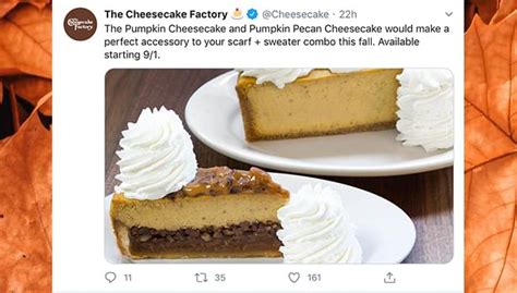 the cheesecake factory pumpkin cheesecake the cheesecake factory on twitter get pumped for