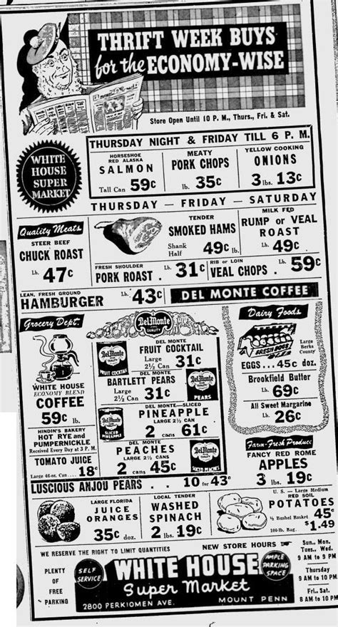 The 50s Project January 2013 Grocery Ads Grocery Store Ads Old Ads