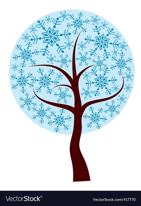 Winter Tree Royalty Free Vector Image Vectorstock