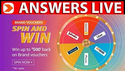 Amazon Brand Vouchers Spin And Win Quiz Answers Win Rs500 Back Tophunt