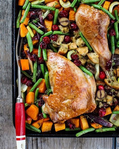 Sheet Pan Turkey Dinner With Sweet Potato String Beans And Cranberries By Aimeebourque Quick