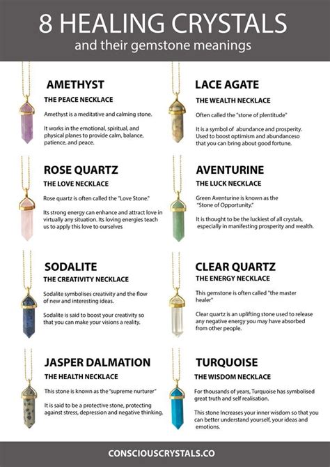 8 Healing Crystals Crystal Meanings Crystal Pendants Crystal