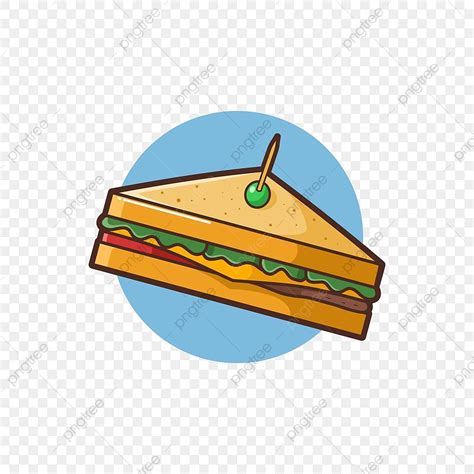 Ilustrasi Logo Makanan Desain Vektor Sandwich Dan Minuman Ringan