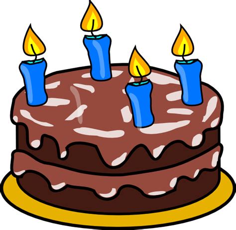 Birthday Cake Four Candles Clip Art At Vector Clip Art