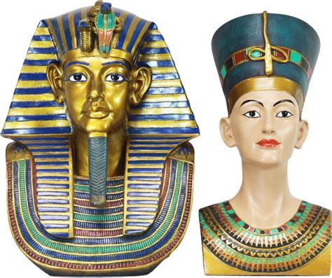 Ebros Large Egyptian Pharaoh King Tut Bust And Queen India Ubuy