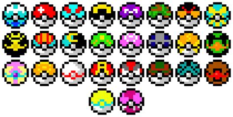 All Pokeballs Pixel Art Maker