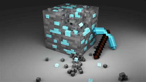 Artstation Minecraft Diamond Ore Block