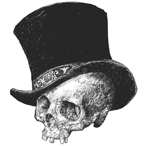 Top Hat Skull Illustration Stock Vector Illustration Of