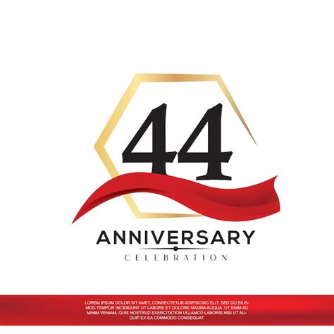 Premium Vector 44 Years Anniversary Celebration Design Anniversary