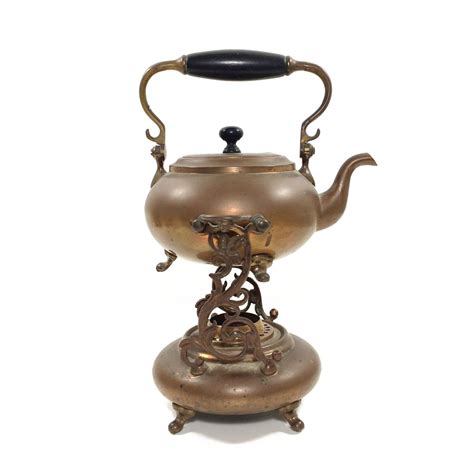 Antique S Sternau Tilting Copper Tea Kettle With Stand And