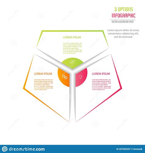 Three Parts Of A Pentagon Infographic Diagram For Presentation