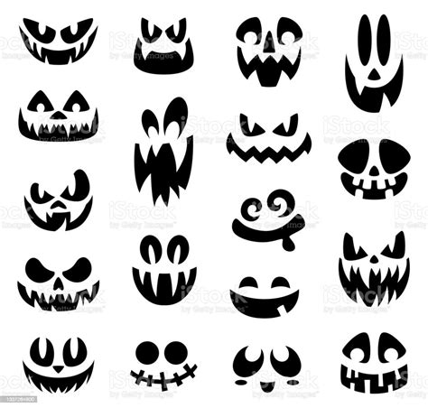 Scary Halloween Faces Smiling Face Halloween Pumpkin Or Ghost Cartoon