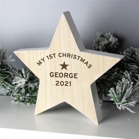 Personalised Wooden Star Decoration By The Orchard