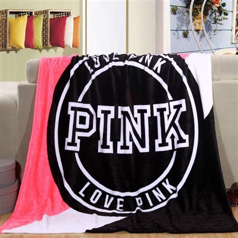 Love Pink Plush Throw Blanket Victoria Secret Pink Pink Blanket