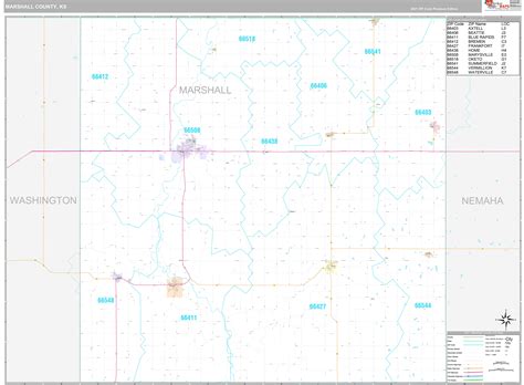 Marshall County Wall Map Premium Style