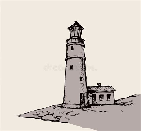 Lighthouse Vector Drawing Stock Vector Illustration Of Boat 160935430