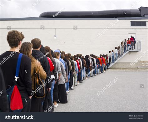 Large Group Of People Waiting In Line Stock Photo 85396711 Shutterstock