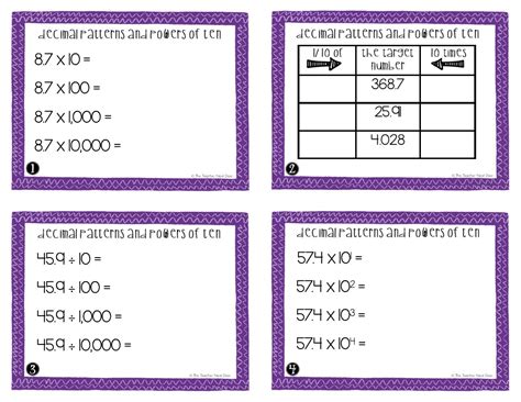 5th Grade Decimal Patterns And Powers Of Ten Task Cards The Teacher