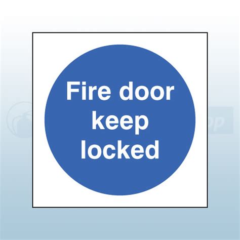 80mm X 80mm Self Adhesive Fire Door Keep Locked Sign Fire Protection