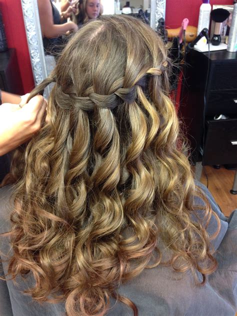 Julia S Waterfall Braid For 8th Grade Graduation Dance Hairstyles Semi Formal Hairstyles