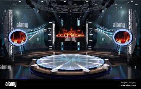 Virtual Tv Studio Entertainment Set 4 3d Rendering Virtual Set Studio