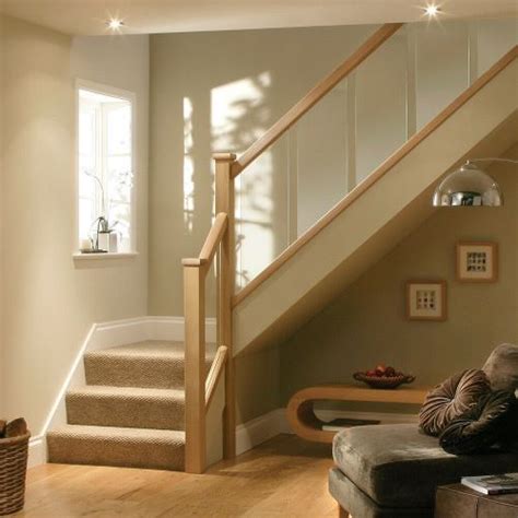 Full Oak And Glass Banister Landing Set Including Newel Posts And Glass