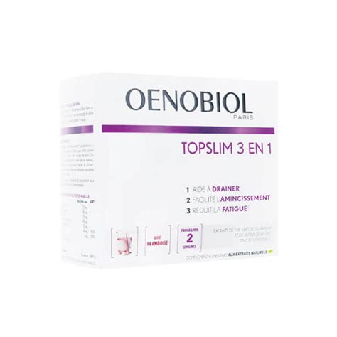 Oenobiol Topslim 3en1 14 Sachets Goût Framboise Parapharmacie