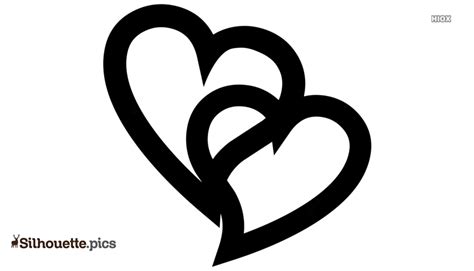 Two Hearts Silhouette Vector Clipart Images Pictures