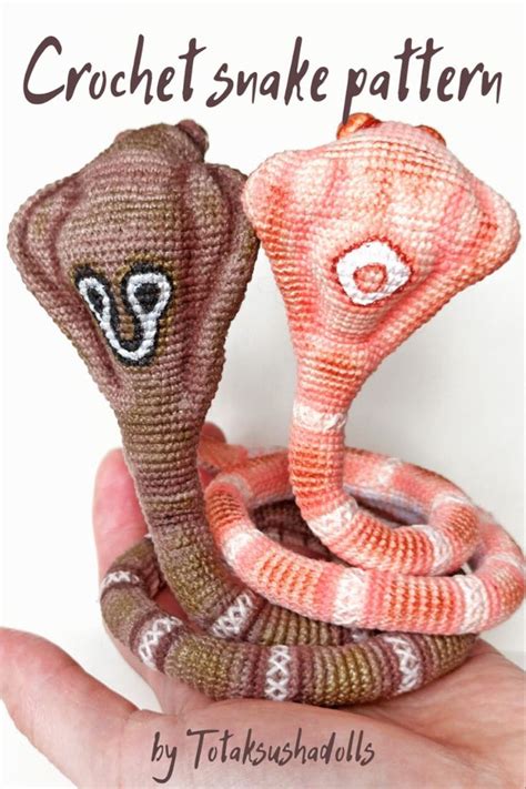 Crochet Cobra Pattern Realistic Snake Instruction For