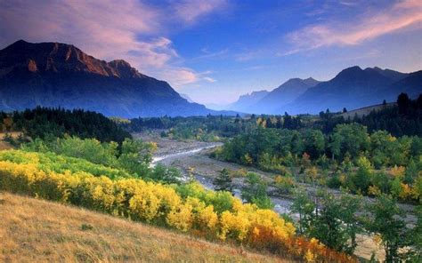 Nature Landscape River Fall Mountain Mist Sunset