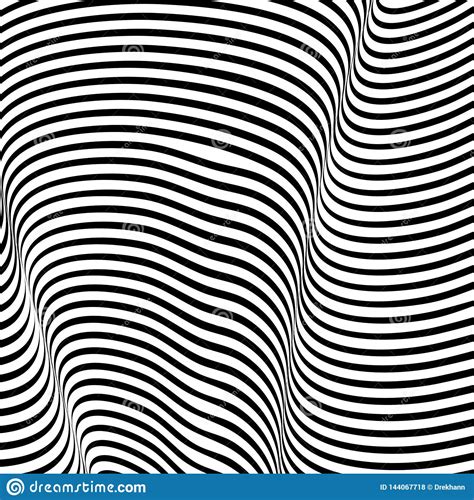 Abstract Wavy Background Optical Art Opart Striped Stock Vector