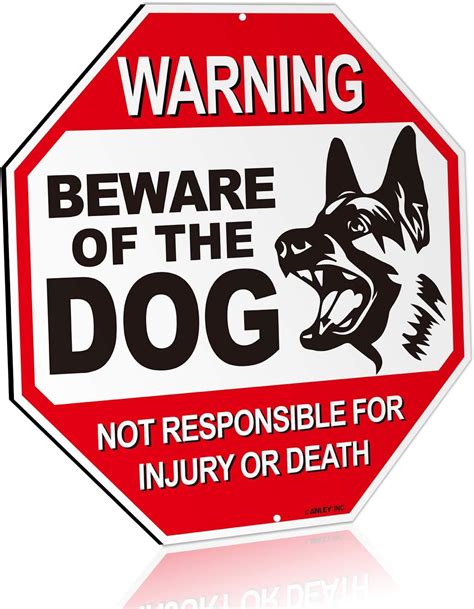 Anley Beware Of The Dog Aluminum Warning Sign No Responsible For