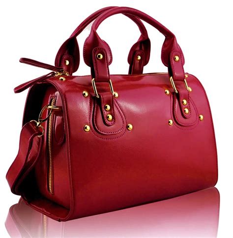 Wholesale Red Studded Fashion Satchel Handbag
