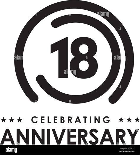 18th Year Anniversary Logo Design Vector Template Stock Vector Image