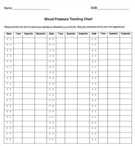 Printable Blood Pressure Recording Chart Designerschoiceca