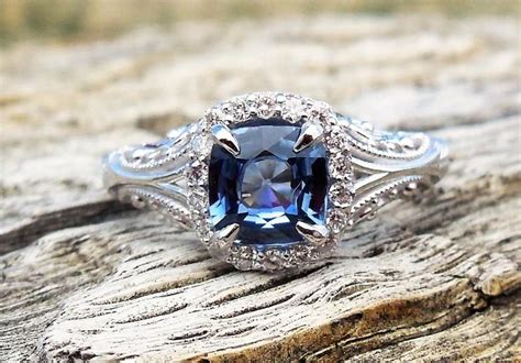 Antique Blue Round Diamond 14k White Gold Over Sapphire Art Deco