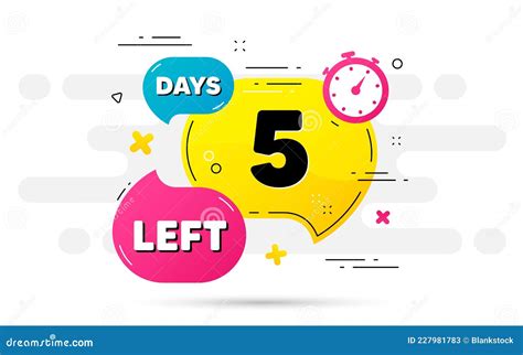 Five Days Left Icon 5 Days To Go Vector Stock Vector Illustration