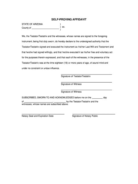 Free Self Proving Affidavit Form Fill Out Sign Online DocHub
