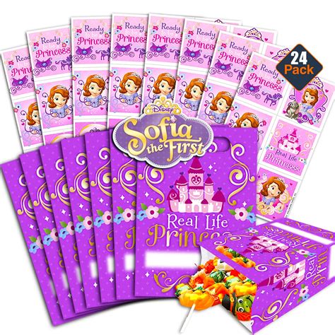 buy sofia the first party favor bags bundle for 24 guests ~ princess sofia treat bags with sofia
