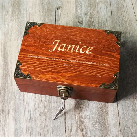 Personalized Wooden T Box With Lock And Key Engraved Wood Etsy
