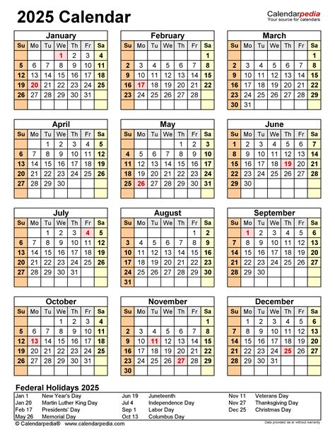 2025 Calendar Free Printable Excel Templates Calendarpedia