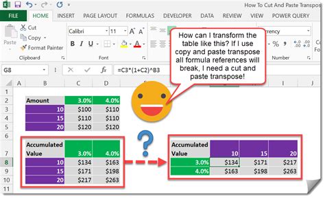 How To Cut And Paste Transpose How To Excel