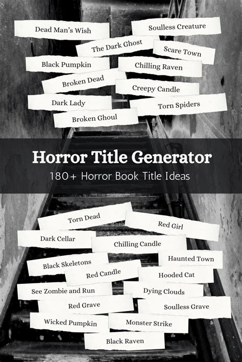 Horror Book Title Generator 180 Horror Title Ideas Artofit