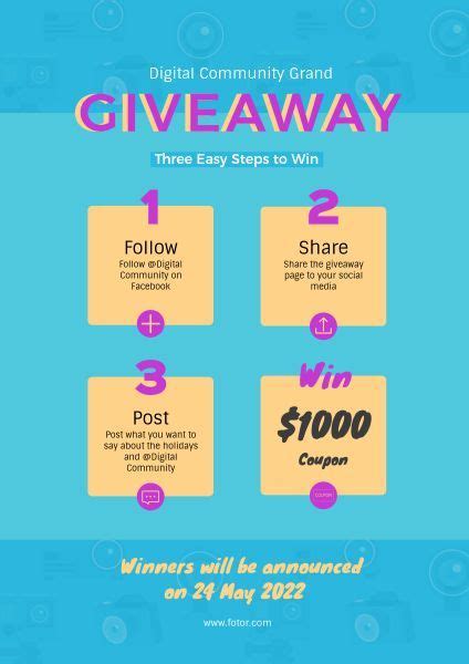 Big Giveaway Poster Template And Ideas For Design Fotor