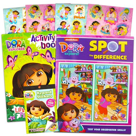 Buy Dora The Explorer Coloring Books With Stickers Bundle 120 Pages